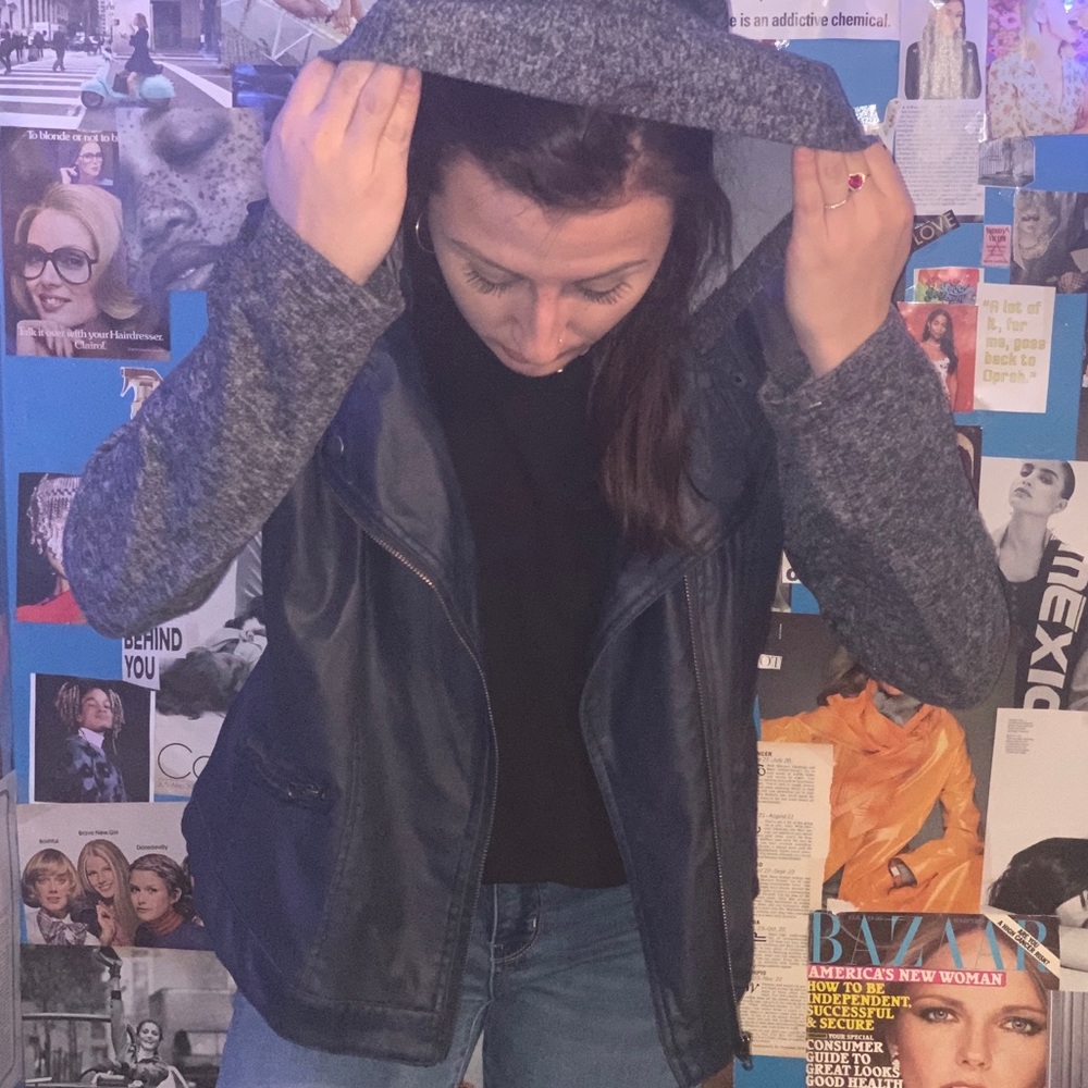 Worn Fake Leather Jacket
